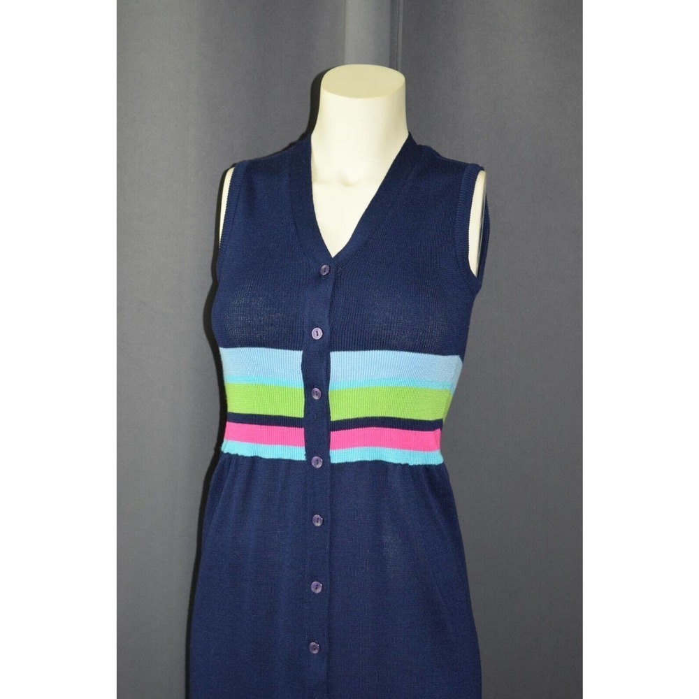 Vintage‎ Aristo Kat Knit Maxi Dress Button Front Pencil Wool Acrylic Hong Kong - Picture 6 of 12
